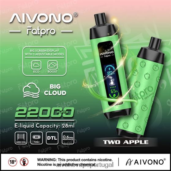 duas maçãs Aivono Fatpro 22000 280DJX1 | Aivono Vape Portugal